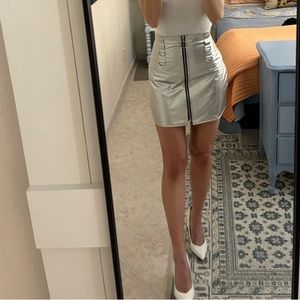 Nasty Gal Metallic Silver Skirt - Space Cowgirl Galactic